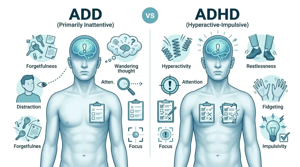 ADHD or ADD Explained: Key Differences