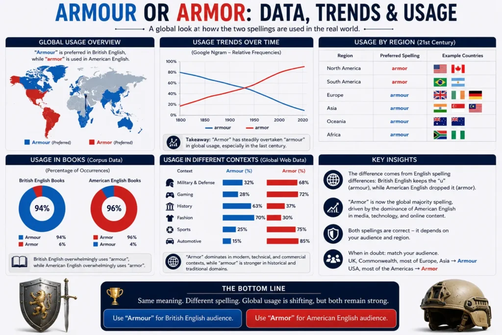 Armour or Armor: Data, Trends & Usage