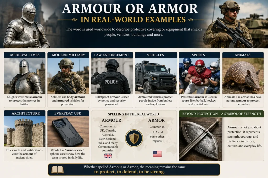 Armour or Armor in Real-World Examples