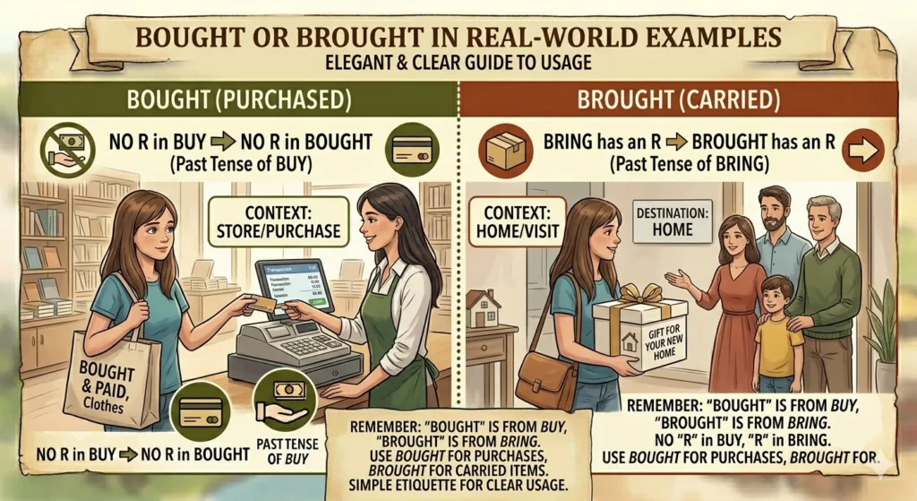 Bought or Brought in Real-World Examples