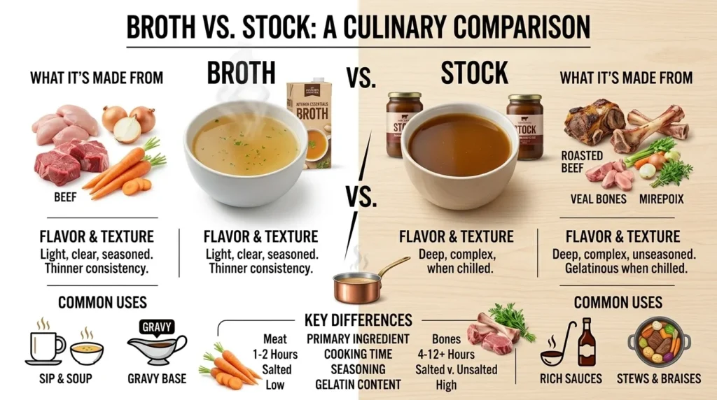 Broth vs Stock Comparison Table
