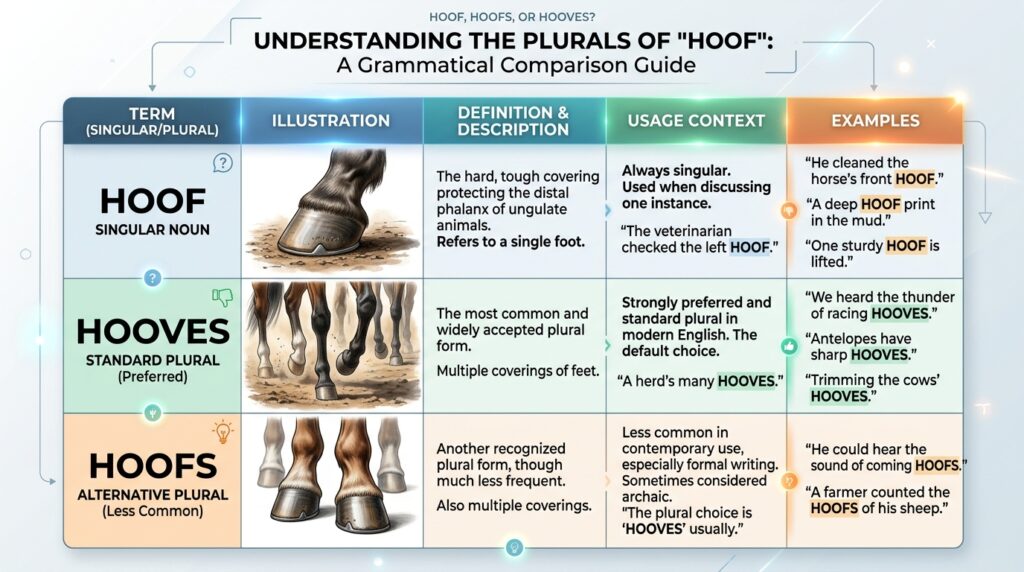 Hoofs or Hooves Explained : Key Differences or Variations