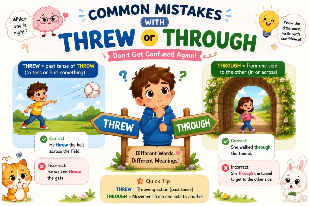 Common Mistakes with Threw or Through