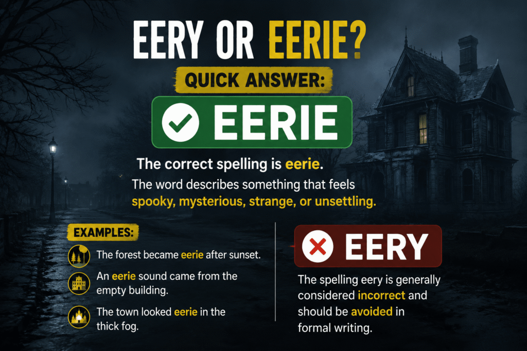 Eery or Eerie : Quick Answer