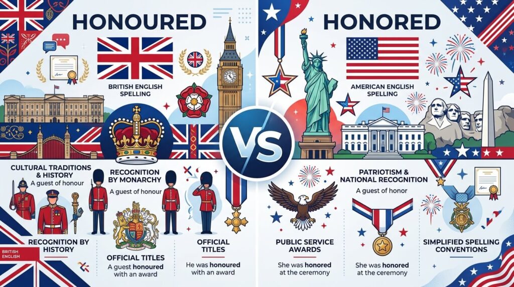 Honoured or Honored Explained :ย Key Differences or Variations