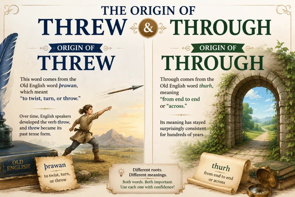 The Origin / Background of Threw or Through