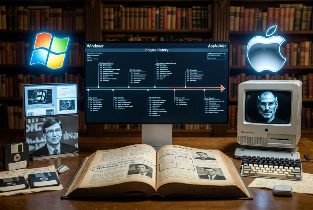 the origin: background of windows or mac