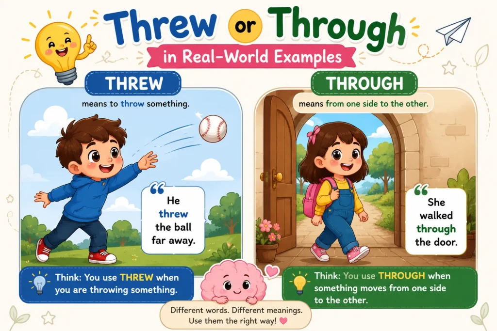 Threw or Through in Real-World Examples