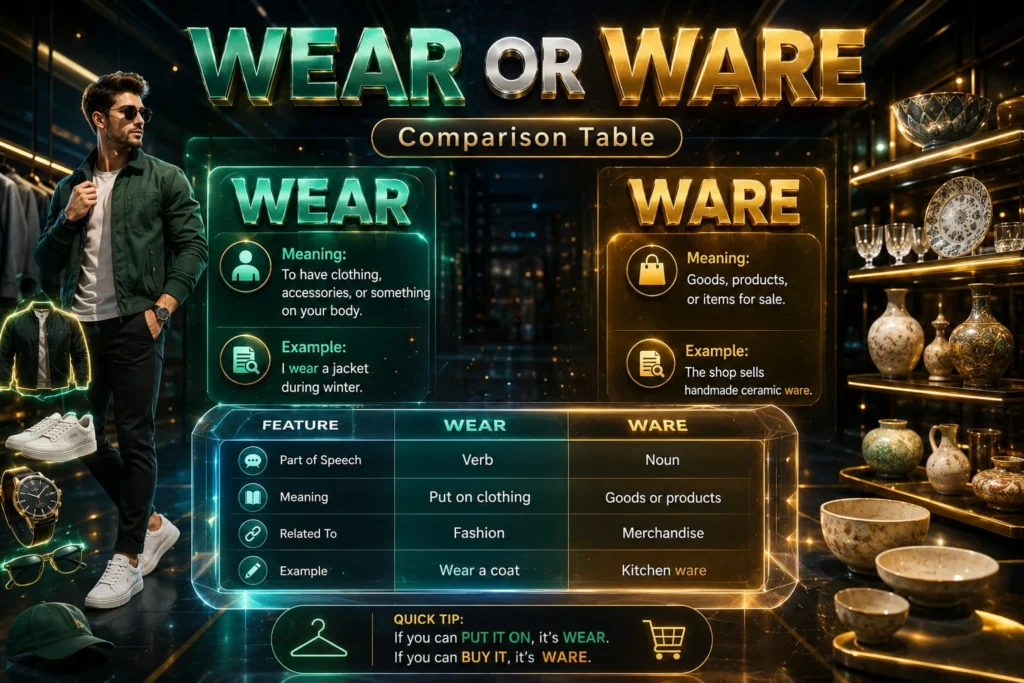 Wear or Ware Explained: Key Differences