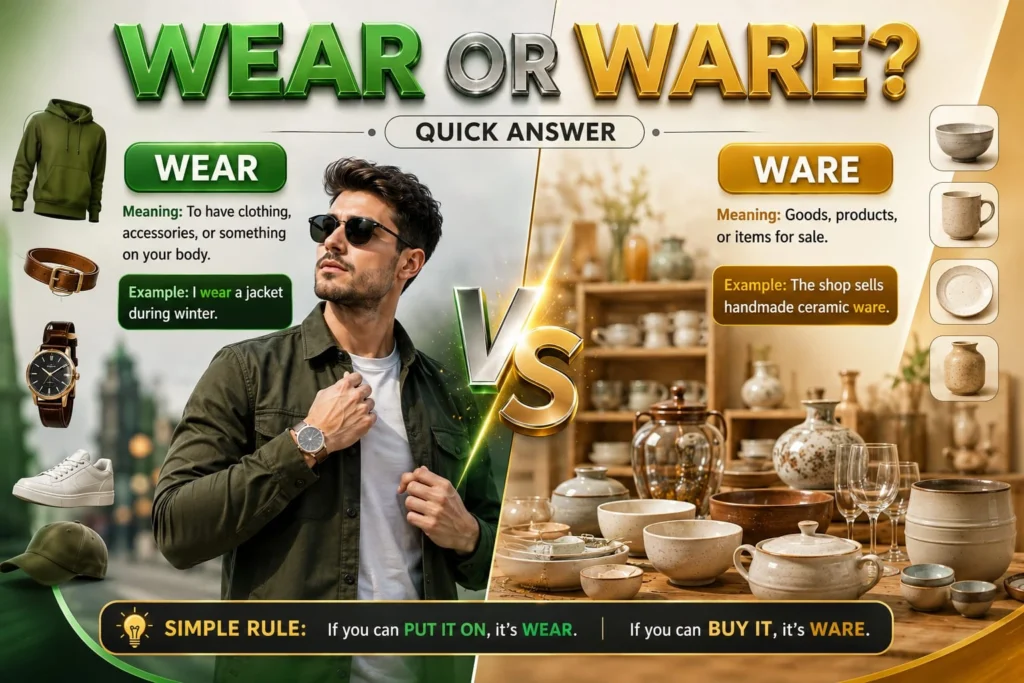 Wear or Ware :Quick Answer