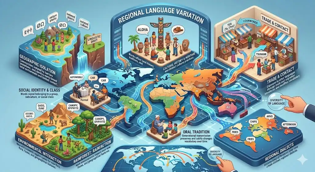why do different regions have different words