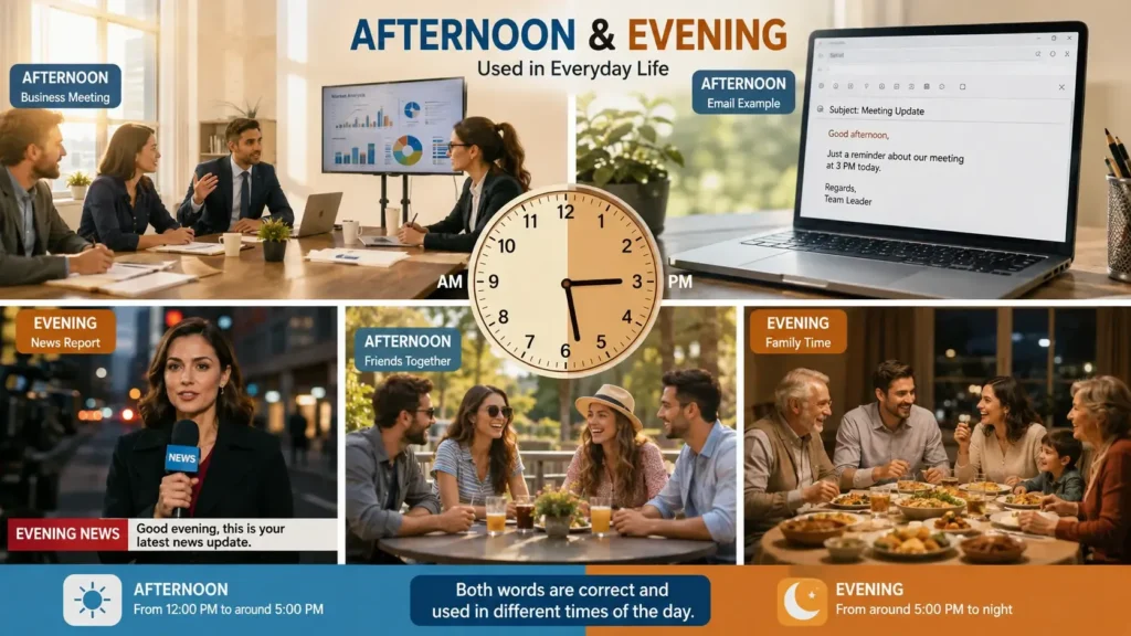 Afternoon or Evening in Everyday Examples