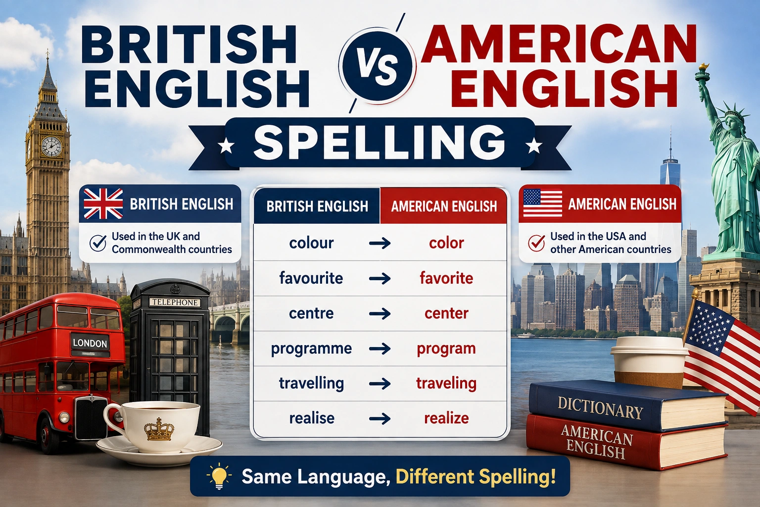 British English vs American English Spelling