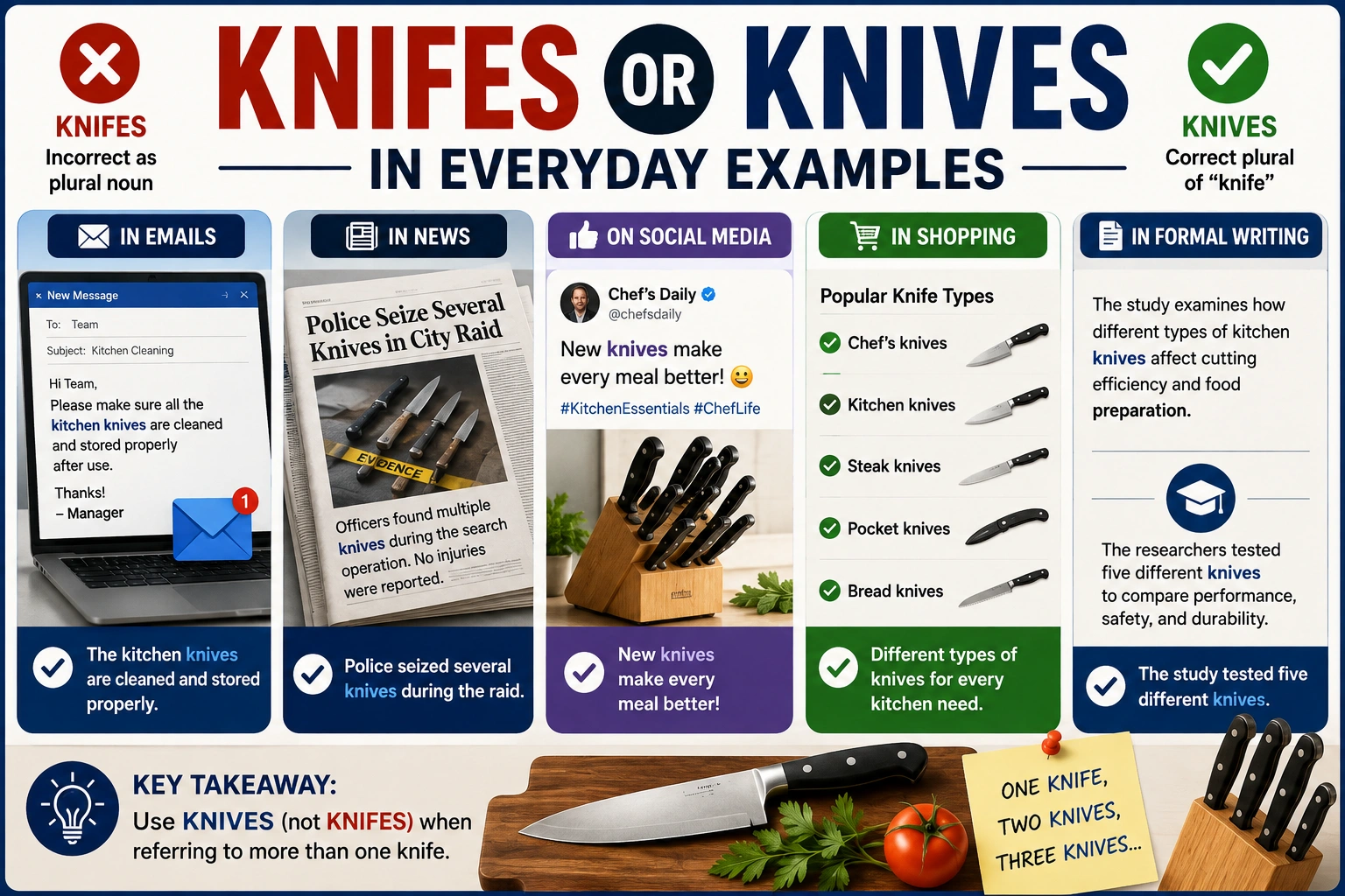 Knifes or Knives in Everyday Examples