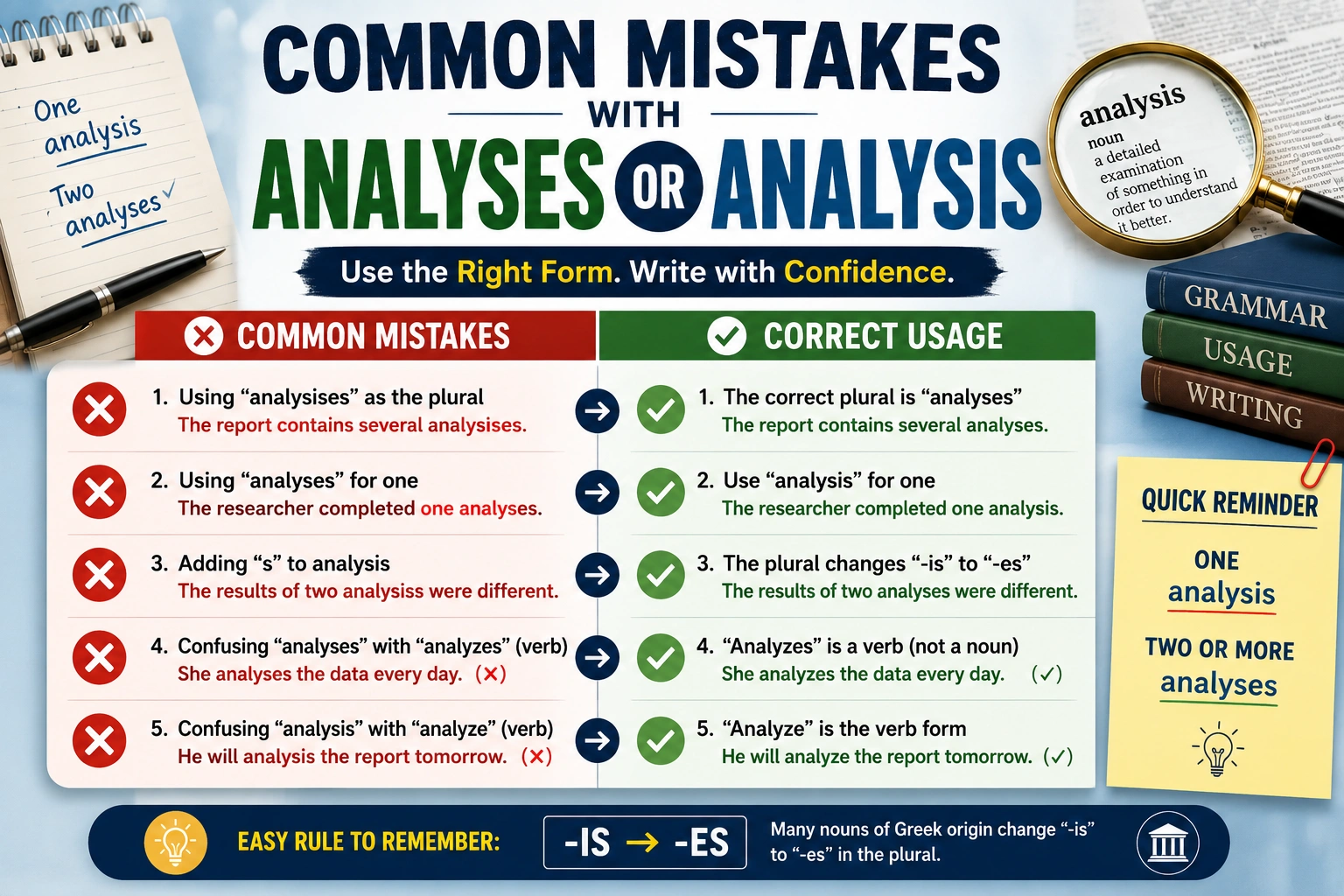 Common Mistakes with Analyses or Analysis
