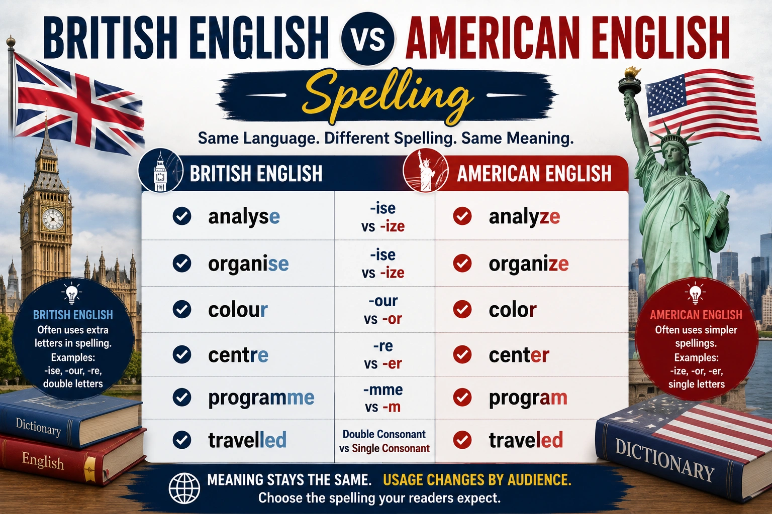 British English vs American English Spelling