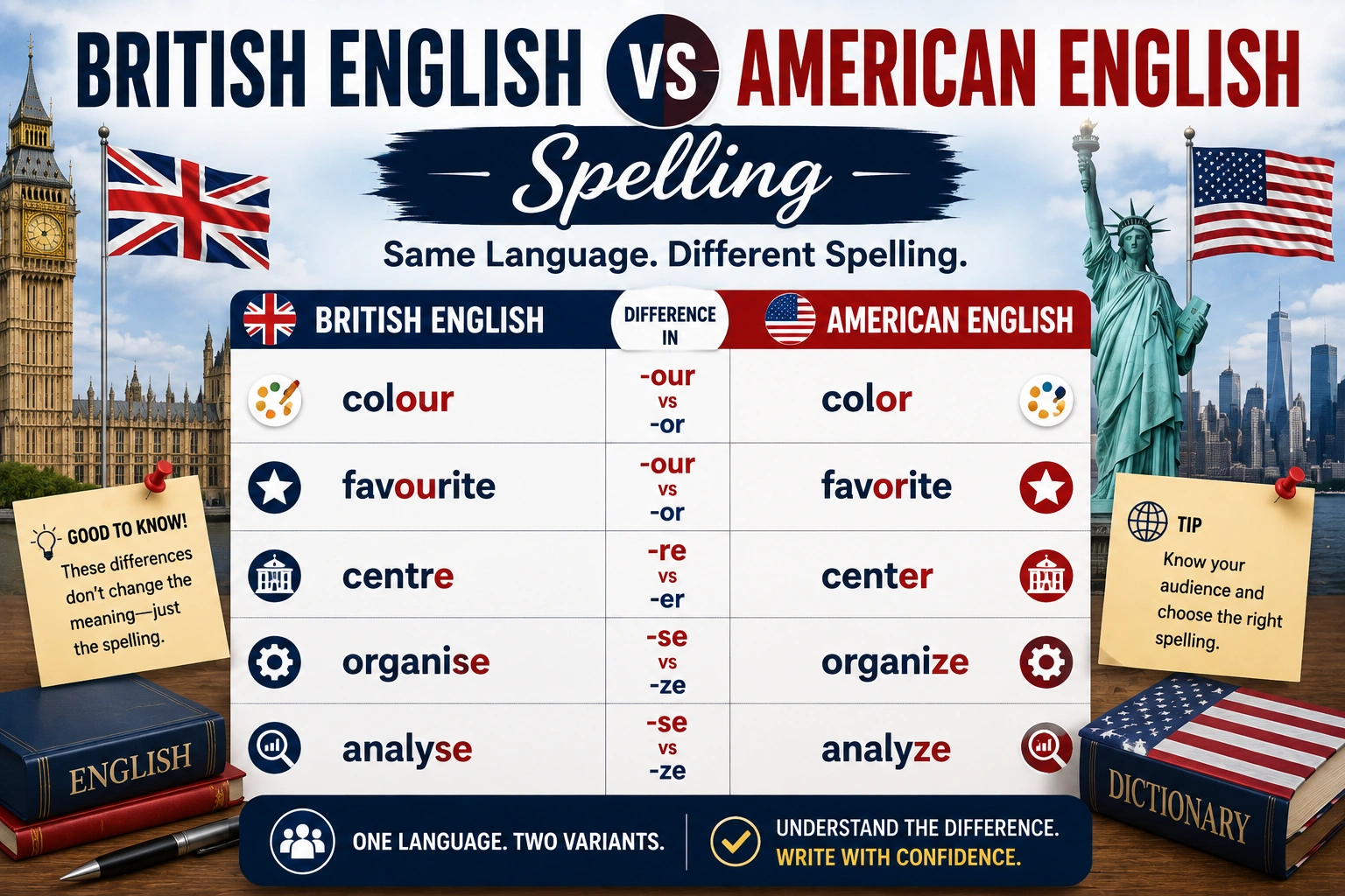 British English vs American English Spelling