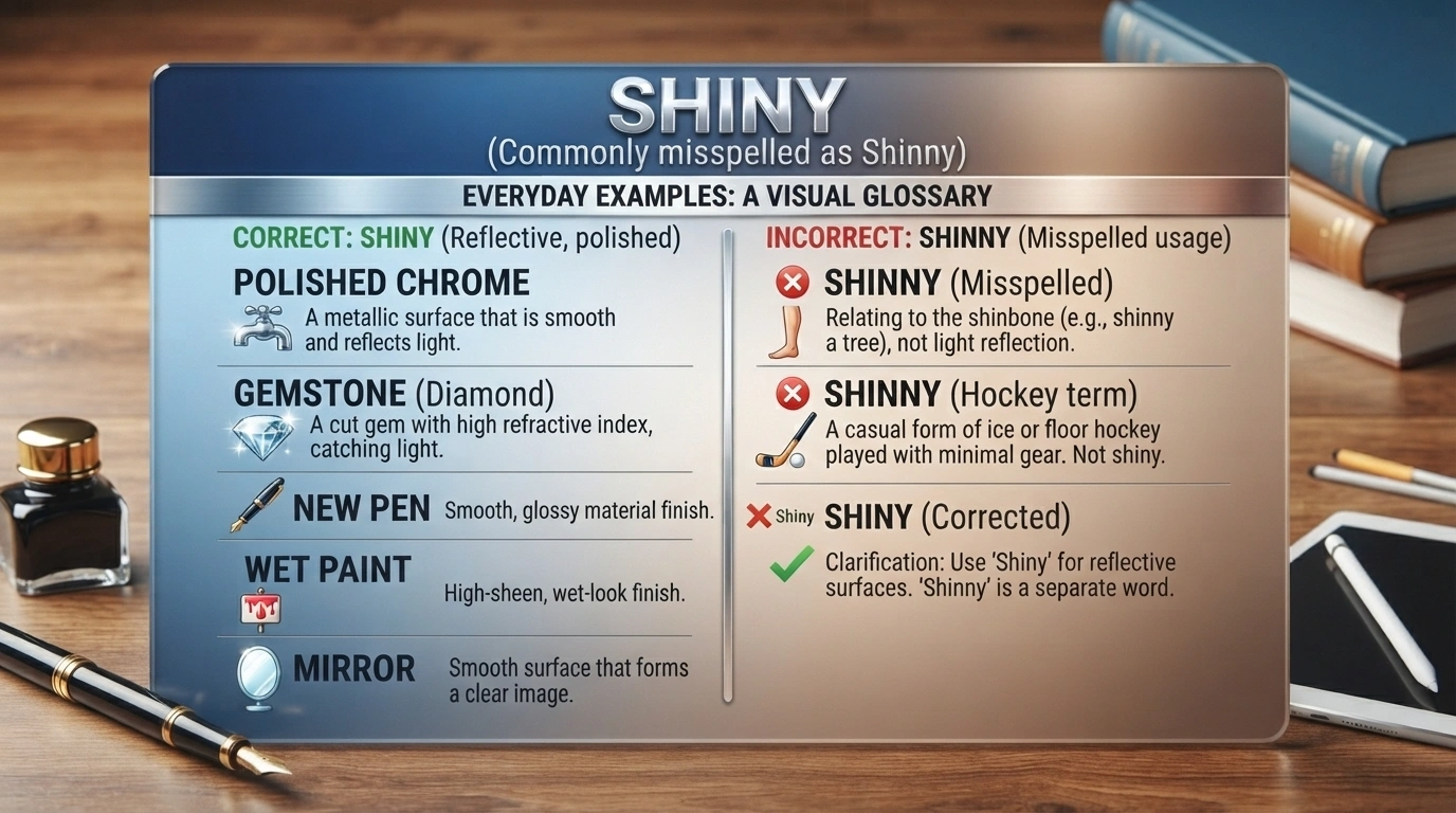 Shinny or Shiny in Everyday Examples