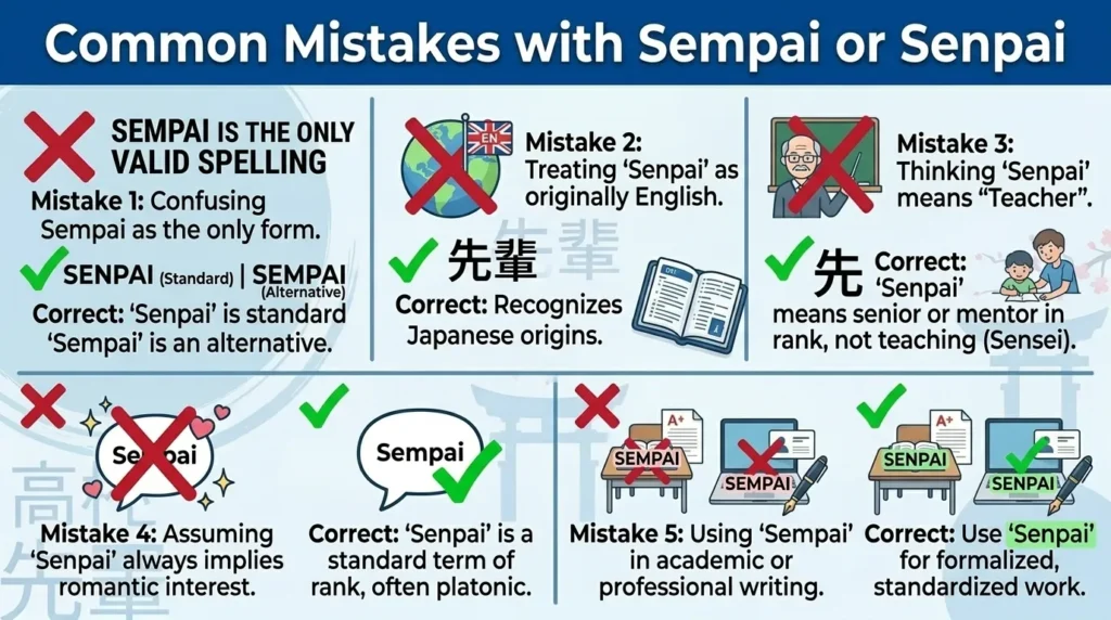 Common Mistakes with Sempai or Senpai