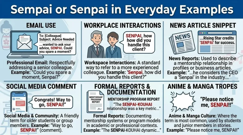 Sempai or Senpai in Everyday Examples