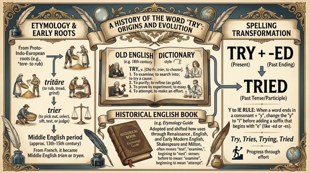 The Origin of Tryed or Tried