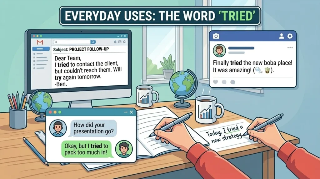 Tryed or Tried in Everyday Examples
