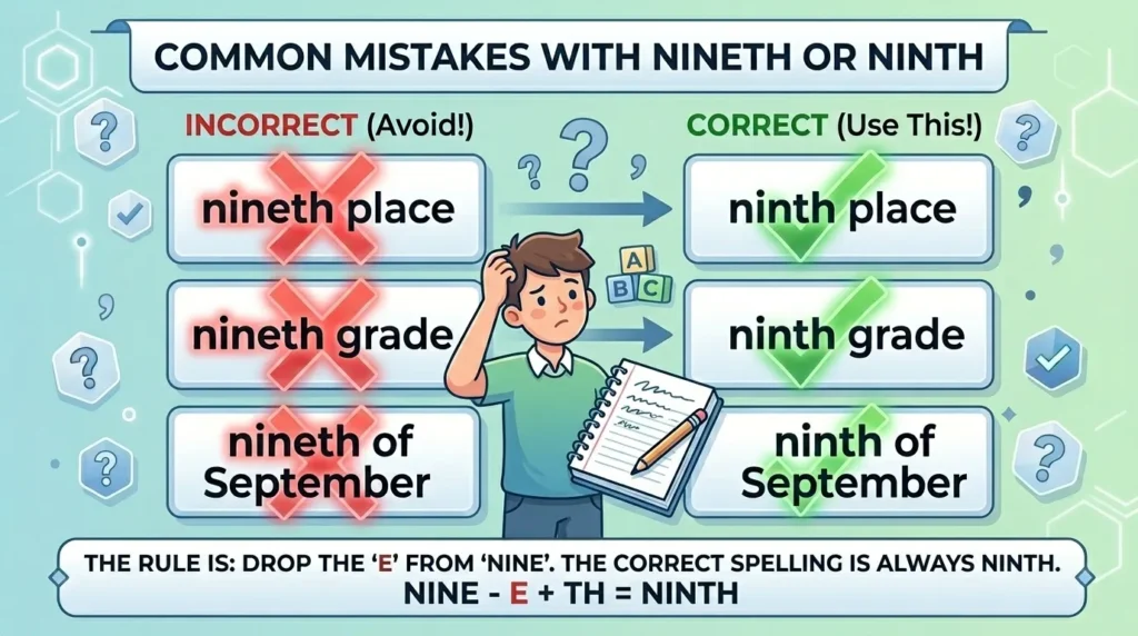 Common Mistakes with Nineth or Ninth