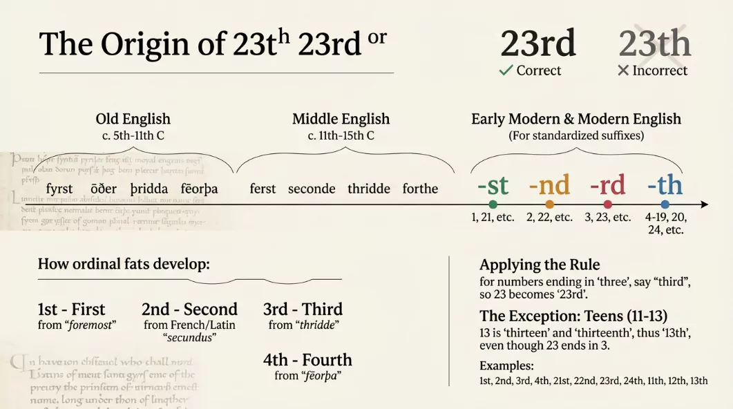 The Origin of 23th or 23rd