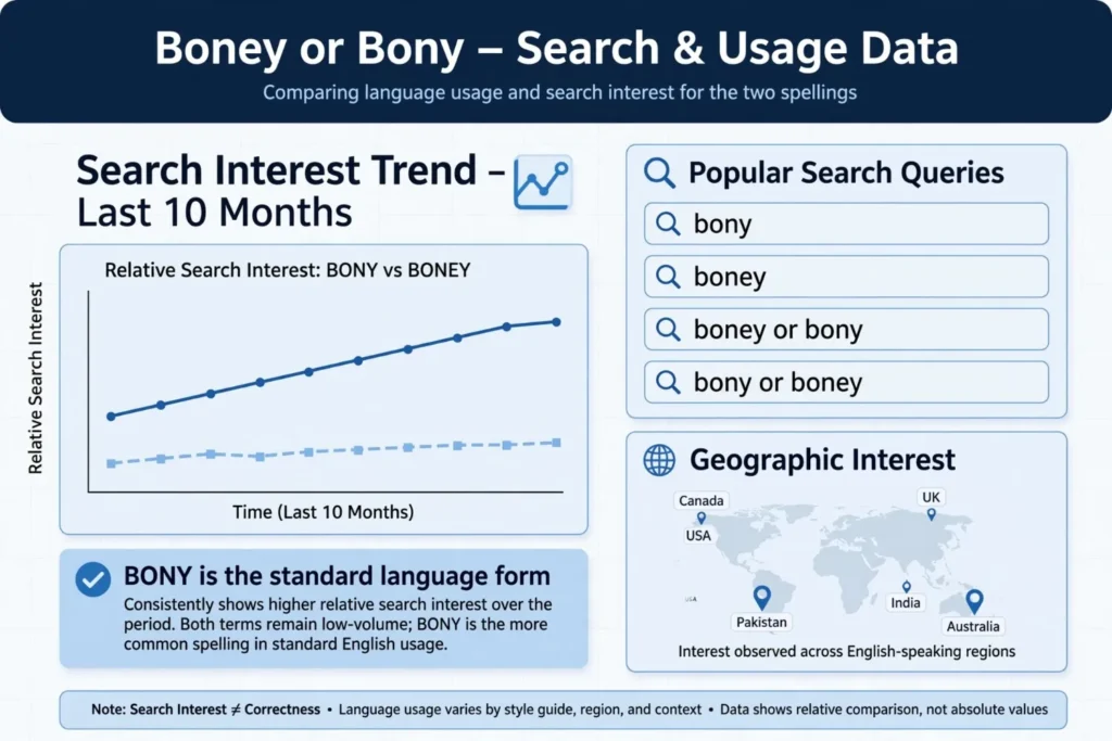 Boney or Bony – Google Trends & Usage Data