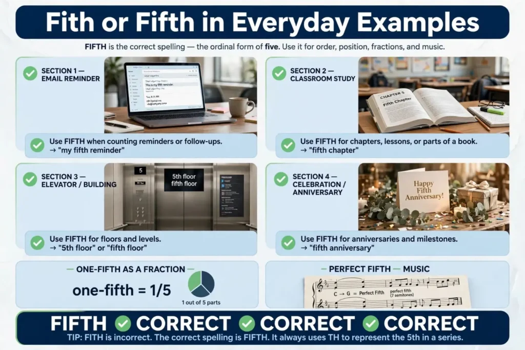 Fith or Fifth in Everyday Examples