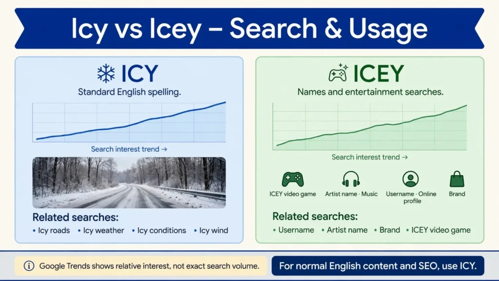 Icy or Icey – Google Trends & Usage Data