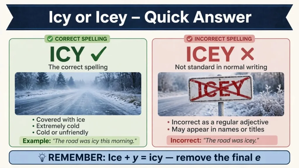 Icy or Icey – Quick Answer