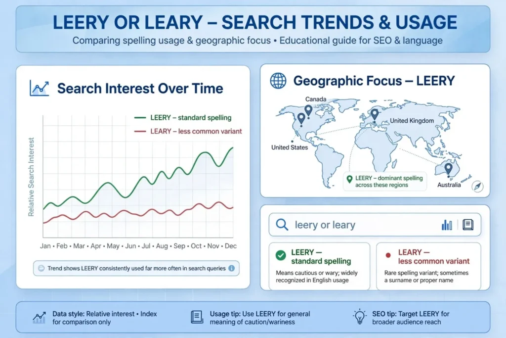 Leery or Leary – Google Trends & Usage Data