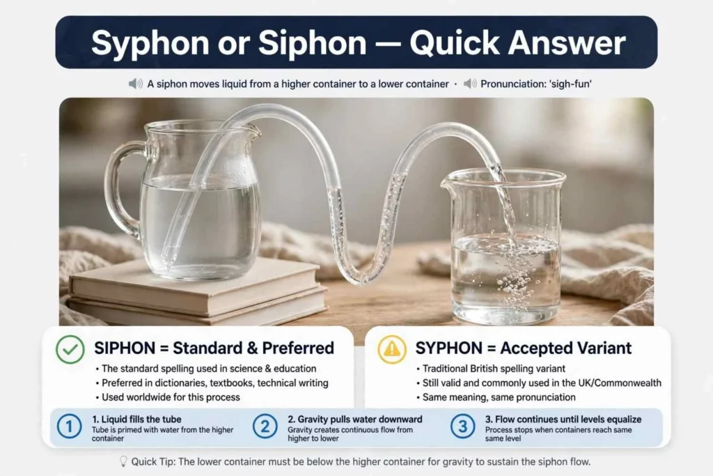 Syphon or Siphon – Quick Answer