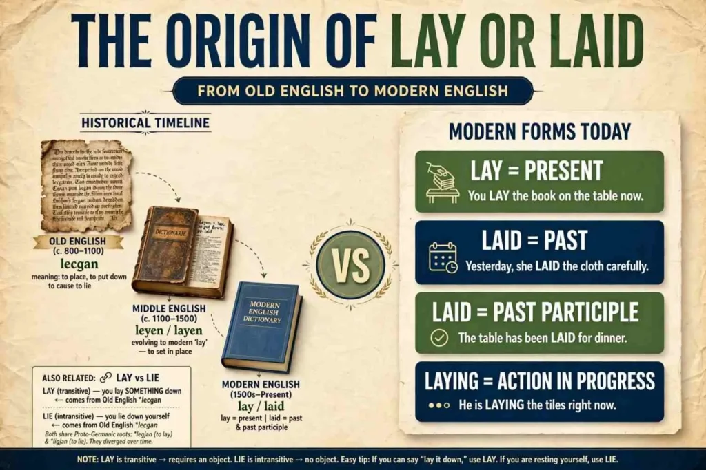The Origin of Lay or Laid